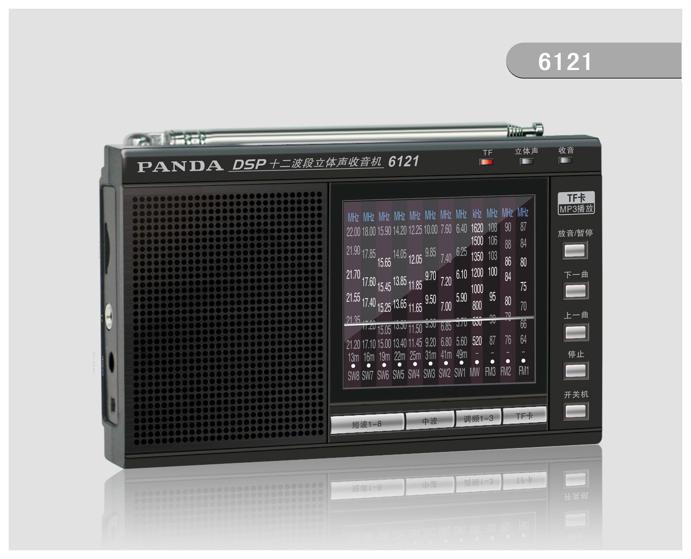6121 AM/FM (1-3) /SW (1-8) 12 BAND RADIO
